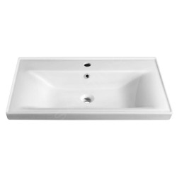 Aqualine Céramique - Lavabo Sava 800x460 mm, avec 1 trou pour robinetterie, blanc 2080
