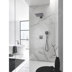 Grohe Rainshower SmartActive Cube - Douche de tête 310, bras de douche 430 mm, 2 jets, Hard Graphite brossé 26479AL0