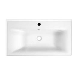 Aqualine Céramique - Lavabo Sava 800x460 mm, avec 1 trou pour robinetterie, blanc 2080