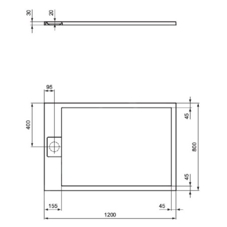 Ideal Standard i.Life - Receveur de douche 120x80 cm, Anti-Slip, blanc T5220FR