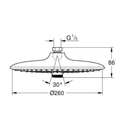 Grohe Vitalio Joy - Douche de tête, diamètre 260 mm, 3 jets, chrome 26462000