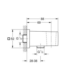 Grohe Euphoria Cube - Coude de raccordement avec support, Cool Sunrise 26370GL0