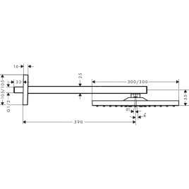 Hansgrohe Raindance E - Douche de tête E 300 avec bras de douche, 1 jet, aspect doré poli 26238990