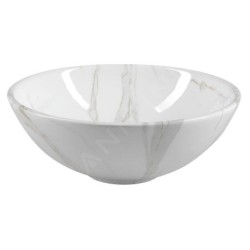 Sapho Dalma - Vasque, diamètre 420 mm, sans trop-plein, sans trou pour robinetterie, carrara MM117