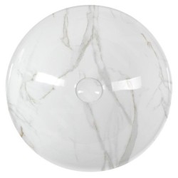 Sapho Dalma - Vasque, diamètre 420 mm, sans trop-plein, sans trou pour robinetterie, carrara MM117