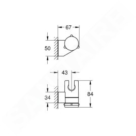 Grohe Vitalio Universal - Support de douche mural, chrome 26183000