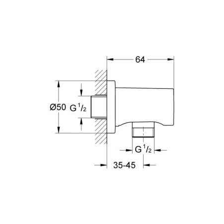 Grohe Rainshower - Coude à encastrer, graphite foncé 27057A00