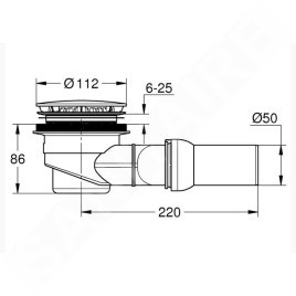 Grohe Garnitures de vidage - Garniture de vidage pour receveurs de douche, sortie horizontale, chrome 49534000