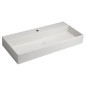 Sapho Quadrado - Lavabo à poser 960x440 mm, sans trop-plein, 1 trou de robinetterie, grès blanc AR467 Sapho Quadrado - Lavabo à poser 960x440 mm, sans trop-plein, 1 trou de robinetterie, grès blanc AR467