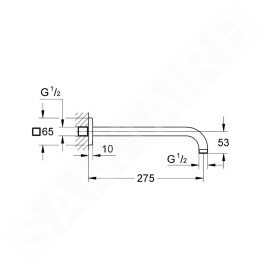 Grohe Rainshower - Bras de douche 275 mm, chrome 27488000