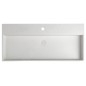 Sapho Quadrado - Lavabo à poser 960x440 mm, sans trop-plein, 1 trou de robinetterie, grès blanc AR467 Sapho Quadrado - Lavabo à poser 960x440 mm, sans trop-plein, 1 trou de robinetterie, grès blanc AR467