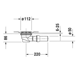 Duravit Accessoires - Garniture de vidage pour receveurs de douche, sortie horizontale, chrome 790263000000000