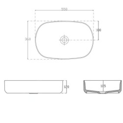 Sapho Infinity - Lavabo à poser, 550x360 mm, sans trop-plein, blanc mat 10NF65055-2L