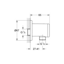 Grohe Relexa - Coude de raccordement mural, chrome 28636000