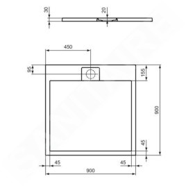 Ideal Standard i.Life - Receveur de douche 90x90 cm, Anti-Slip, blanc T5227FR
