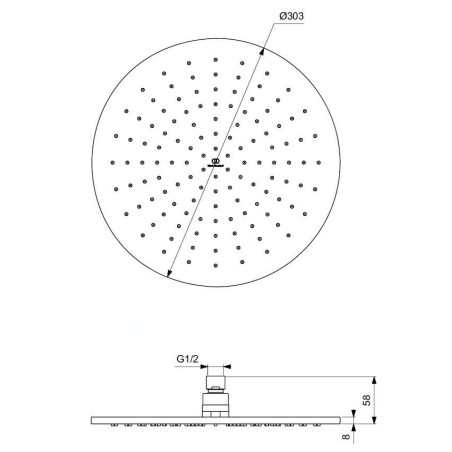 Ideal Standard Idealrain - Douche de tête, diamètre de 300 mm, noir A5803XG