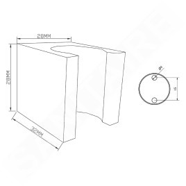 Sapho Douches - Support de douchette anguleux, fixe, chrome 1205-14