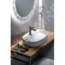 Sapho Isvea - Lavabo à poser 60x40 cm, trou pour robinet, blanc mat 10NF65060-2L