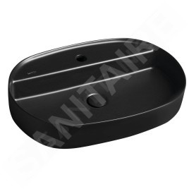 Sapho Isvea - Lavabo à poser 60x40 cm, trou pour robinet, noir mat 10NF65060-2N