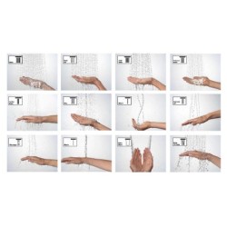Hansgrohe Rainmaker Select - Douche de tête 460, 3 jets EcoSmart 9l/min, bras de douche 460 mm, blanc/chrome 24017400