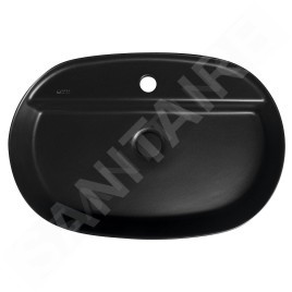 Sapho Isvea - Lavabo à poser 60x40 cm, trou pour robinet, noir mat 10NF65060-2N
