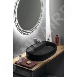 Sapho Isvea - Lavabo à poser 60x40 cm, trou pour robinet, noir mat 10NF65060-2N