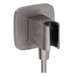 Hansgrohe Fixfit - Coude de raccordement avec support, chrome noir brossé 26887340
