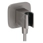 Hansgrohe Fixfit - Coude de raccordement avec support, chrome noir brossé 26887340