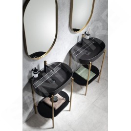 Sapho Isvea - Lavabo à poser 60x40 cm, trou pour robinet, noir mat 10NF65060-2N