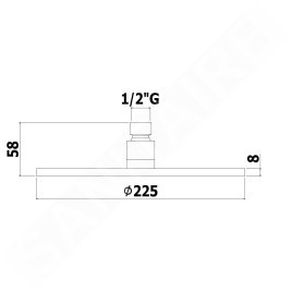 Paffoni Stick - Tête de douche, diamètre 225 mm, noir mat ZSOF074NO