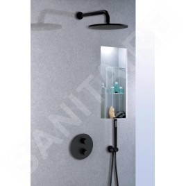 Paffoni Stick - Tête de douche, diamètre 225 mm, noir mat ZSOF074NO