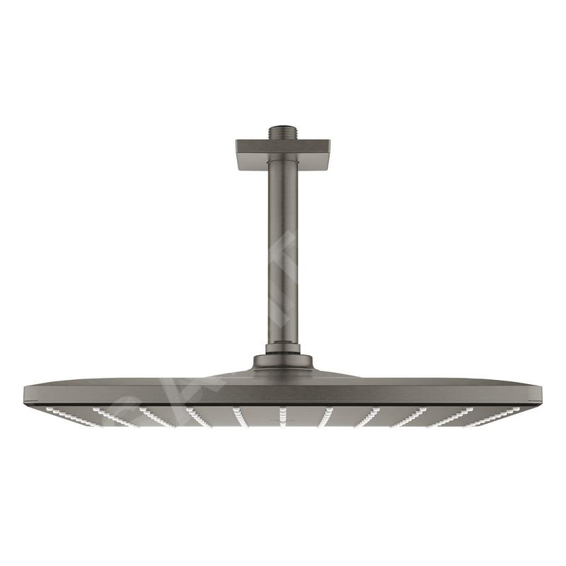 Grohe Rainshower - Douche de tête 310 Mono Cube 9,5l/min, avec bras de douche au plafond, Hard Graphite brossé 26566AL0