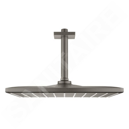 Grohe Rainshower - Douche de tête 310 Mono Cube 9,5l/min, avec bras de douche au plafond, Hard Graphite brossé 26566AL0