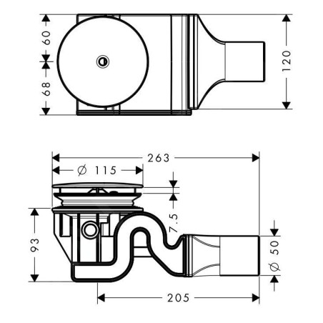 Hansgrohe Raindrain - Ensemble complet avec garniture de vidage Raindrain ‘90 XXL, chrome 60067000