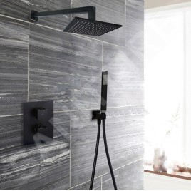 Paffoni Level - Tête de douche Syncro King, 300x300 mm, noir mat ZSOF078NO