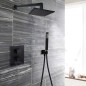 Paffoni Level - Tête de douche Syncro King, 300x300 mm, noir mat ZSOF078NO