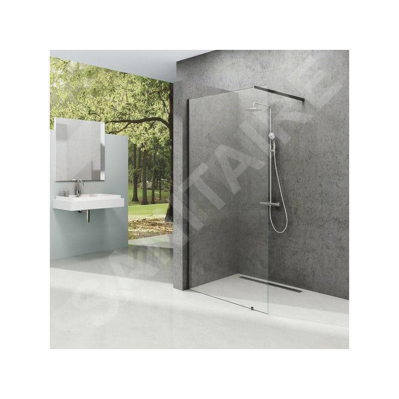 Ravak Walk-In - Paroi de douche Walk-in Wall 110, 1100x2000 mm, noir/verre transparent GW9WD0300Z1
