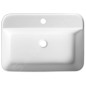 Sapho Lavabos - Vasque à poser 55x39 mm, sans trop-plein, trou de robinetterie, blanc mat BE755 Sapho Lavabos - Vasque à poser 55x39 mm, sans trop-plein, trou de robinetterie, blanc mat BE755