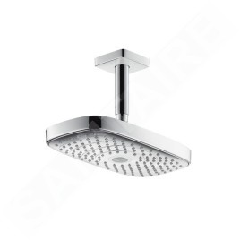 Hansgrohe Raindance Select E - Douche de tête 300 2 jets avec arrivée depuis le plafond 100 mm, EcoSmart, chrome 26608000