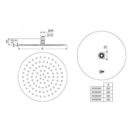 Ideal Standard Idealrain - Douche de tête LUXE, diamètre 250 mm, inox B0384MY