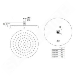 Ideal Standard Idealrain - Douche de tête LUXE, diamètre 300 mm, inox B0385MY