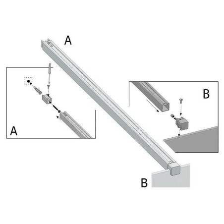 Ravak Walk-In - Barre W-SET 80 Wall/Corner, noir GWD010003017