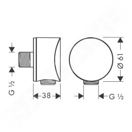 Hansgrohe Fixfit - Coude de raccordement S avec clapet anti-retour, blanc mat 26453700