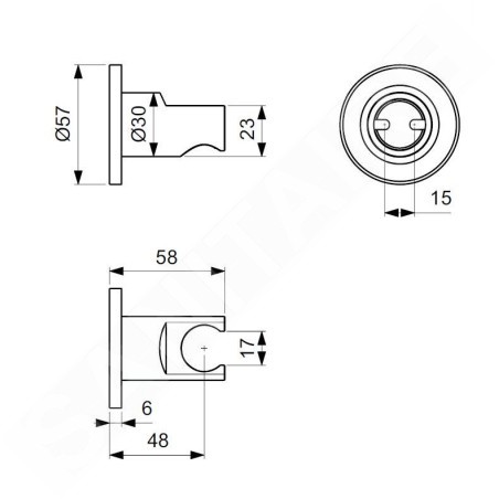 Ideal Standard ALU+ - Support de douche, noir BC806XG