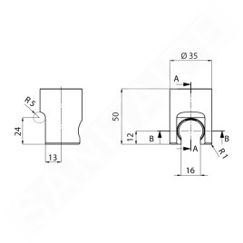 Sapho Douches - support de douche, noir mat SD714