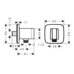 Hansgrohe Fixfit - Coude de raccordement avec support, doré 26887990