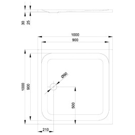 Bette Ultra - Receveur de douche 1000x1000 mm, blanc 5940-000