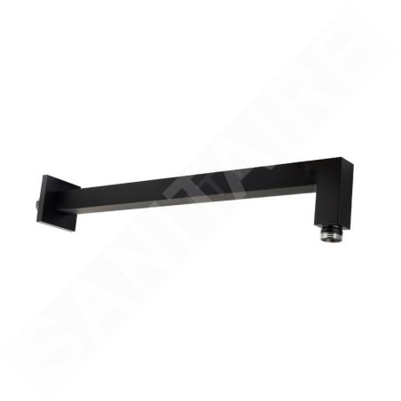 Paffoni Ringo West - Bras de douche SQUARE, longueur 400 mm, noir mat ZSOF063NO