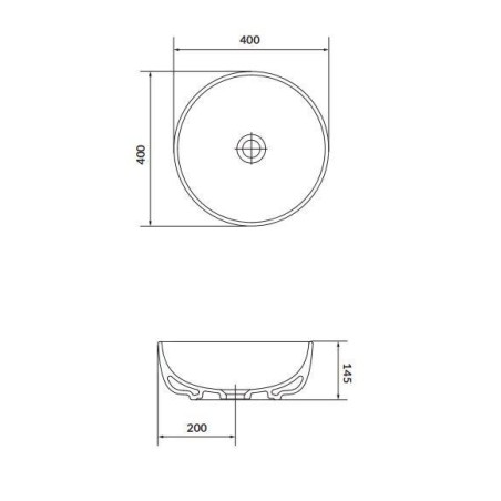 Cersanit Moduo - Vasque à poser, diamètre 40 cm, sans trop-plein, blanc K116-048