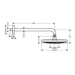 Hansgrohe Raindance Select S - Douche de tête 240, 2 jets, bras de douche 390 mm, blanc/chrome 26466400